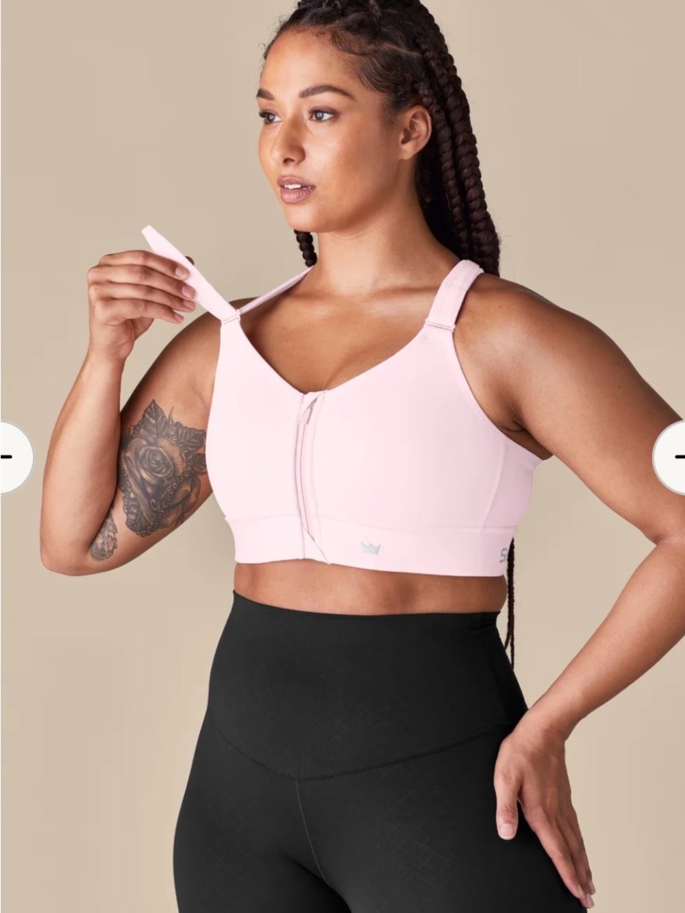 SHEFIT Front-Zip Light Pink High-Support Sports Bra SZ 4X